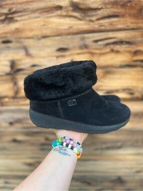 FITFLOP | Black Suede Cozy Ankle Boots 8.5